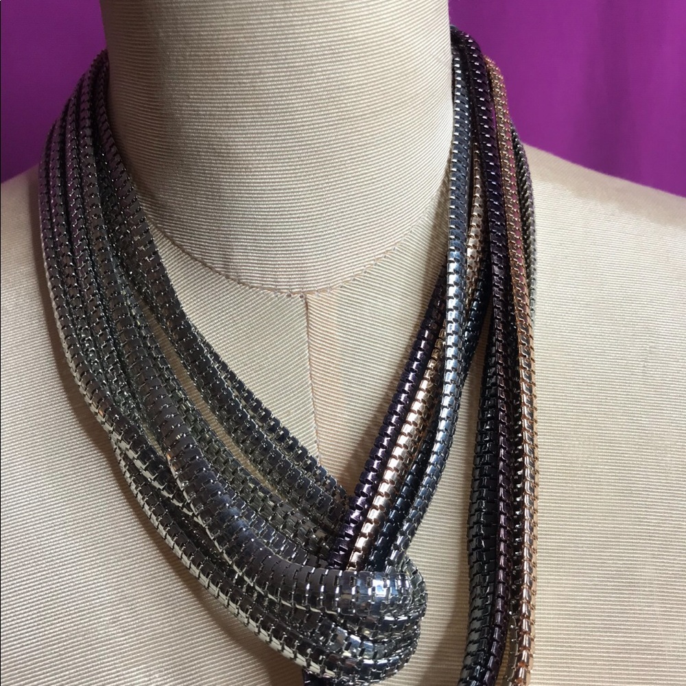 Multi metal chain necklace